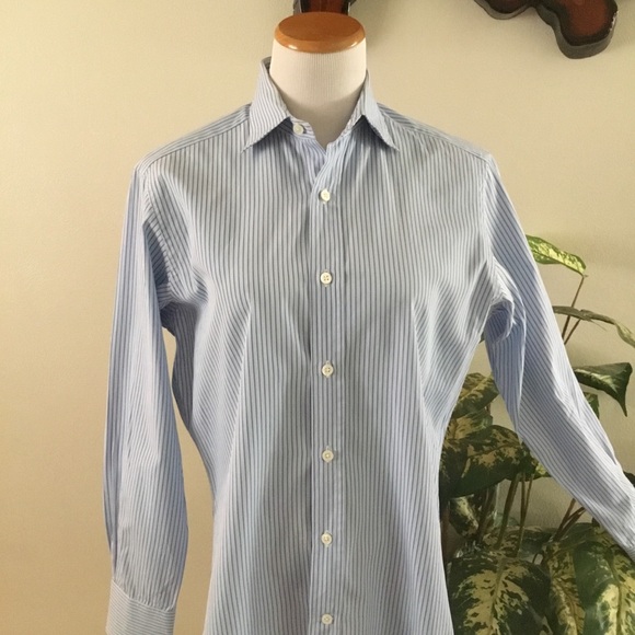 SEIZE OUR VINGT MENS PIN-STRIPPED BUTTON DOWN SHIRT/ SIZE 15/33 - Picture 9 of 10